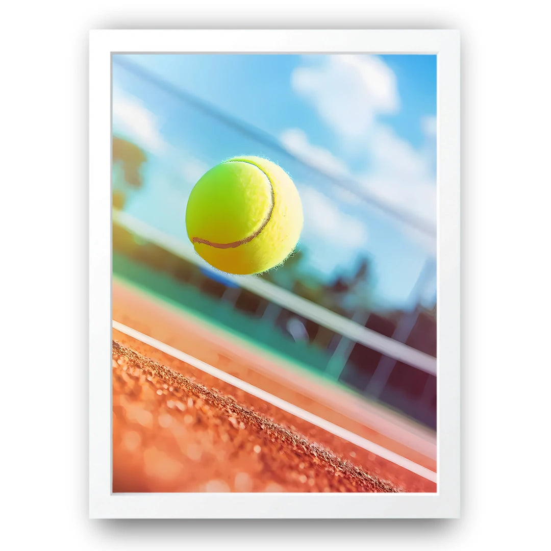 Clay Court sport poster in white frame