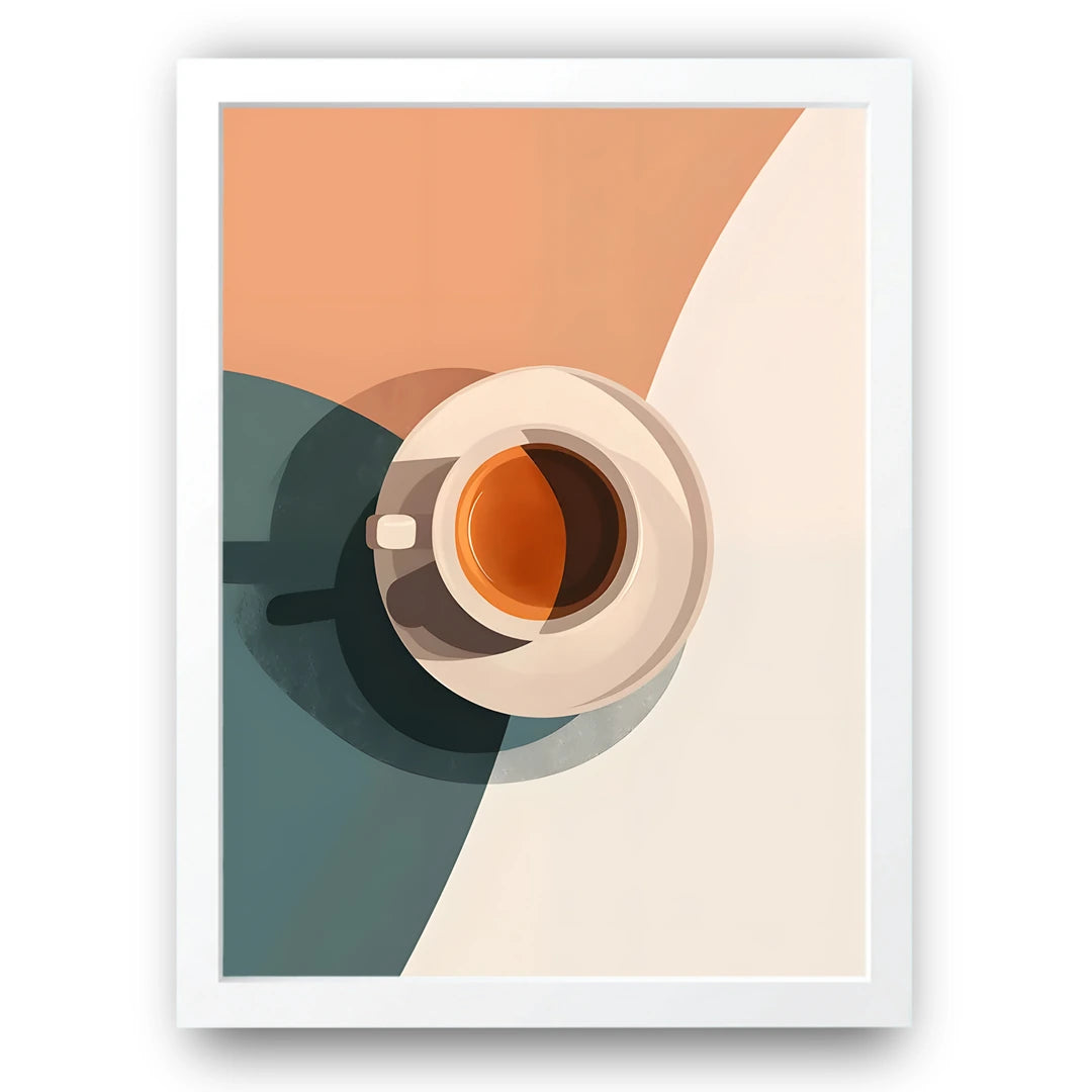 Morning Cup art poster in white frame