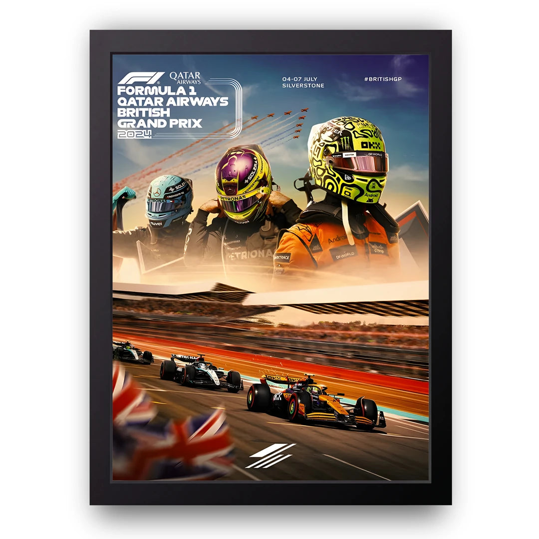 British Grand Prix sport poster in black frame