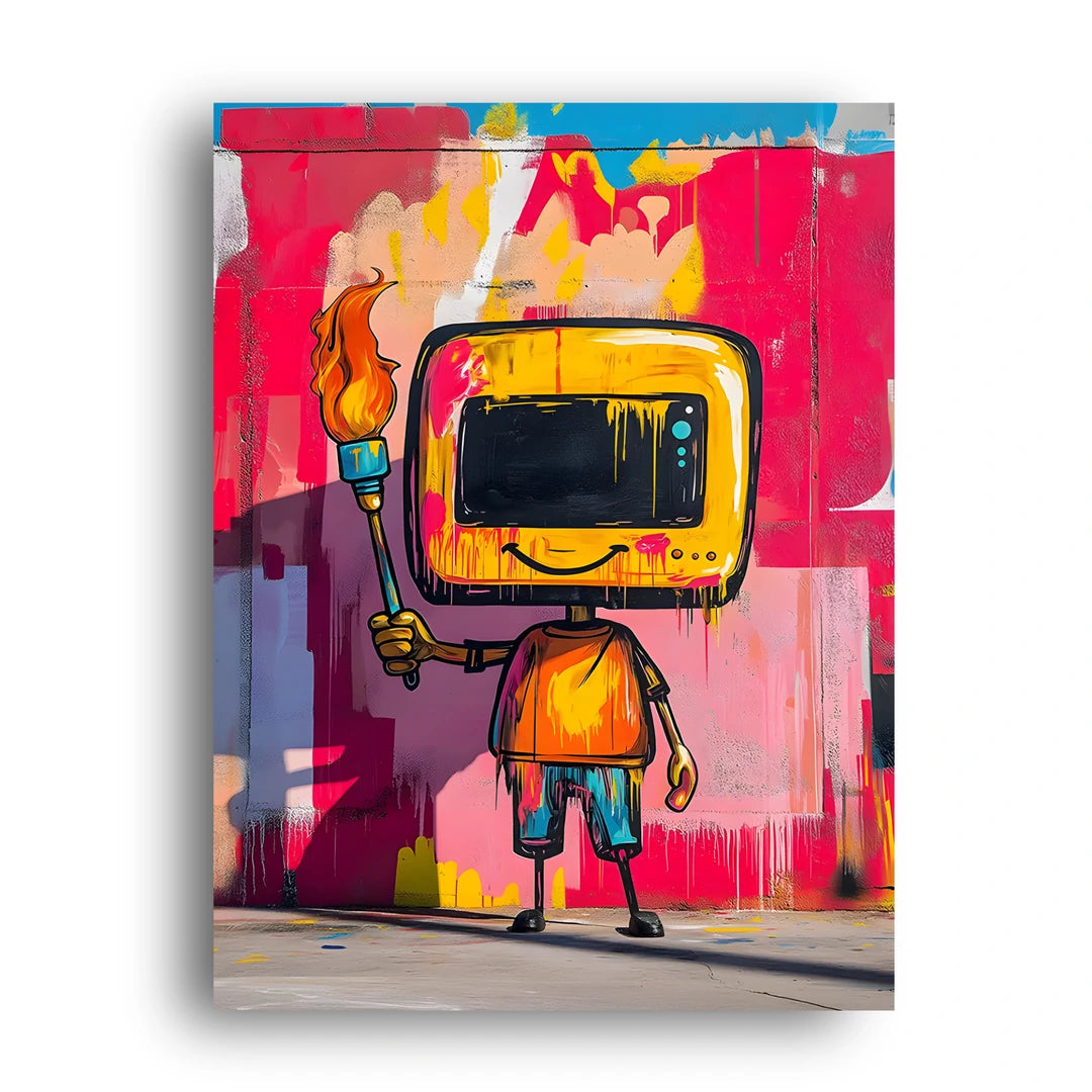 TV Head art poster unframed 350gsm paper
