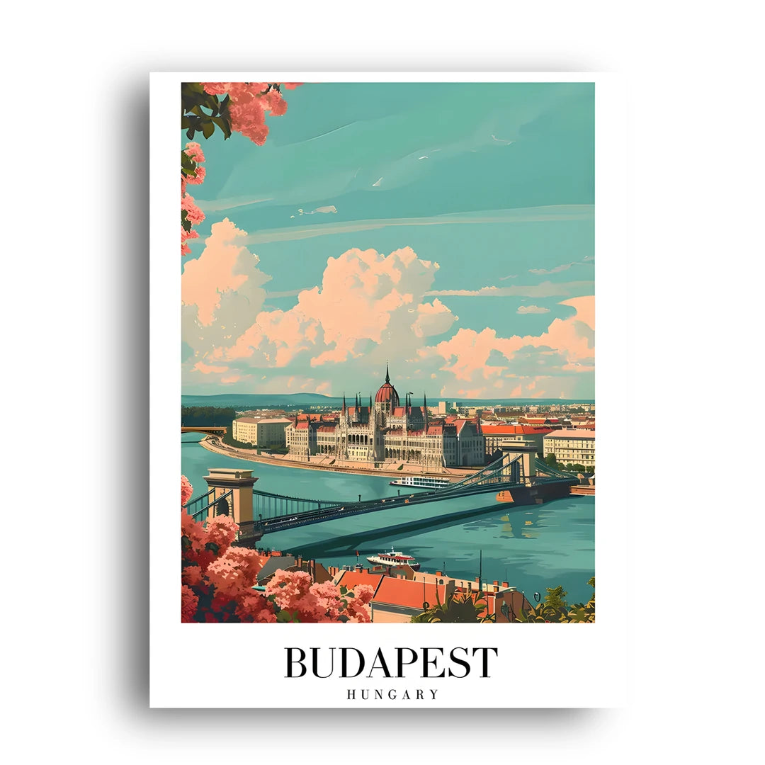 Budapest travel poster unframed 350gsm paper