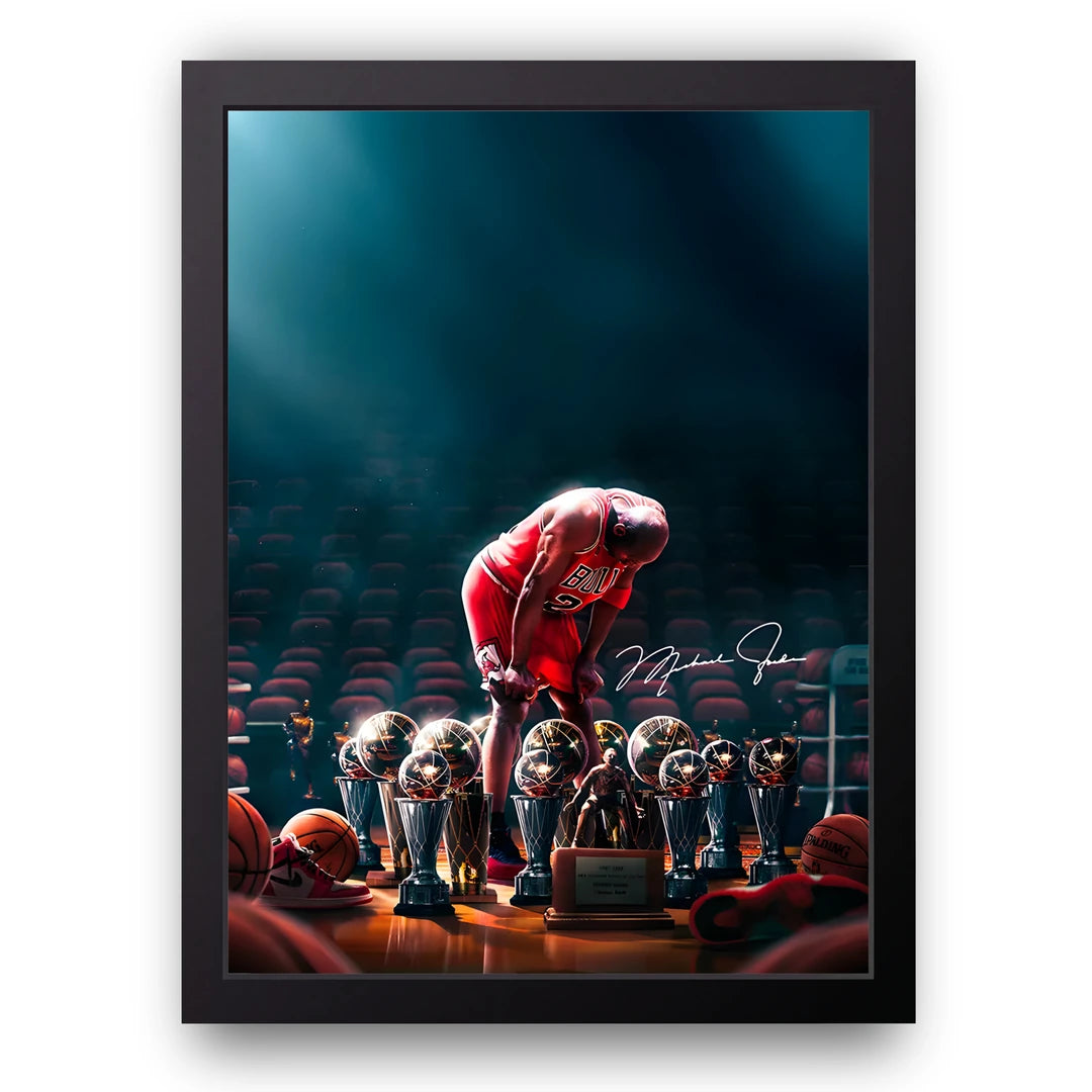 Trophy Room sport poster in black frame