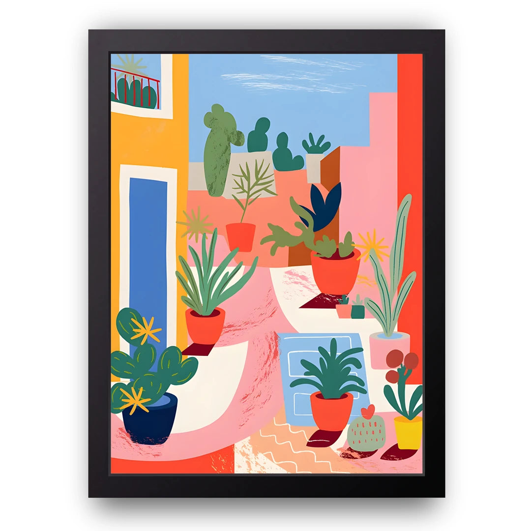 Plant Corner art poster in black frame