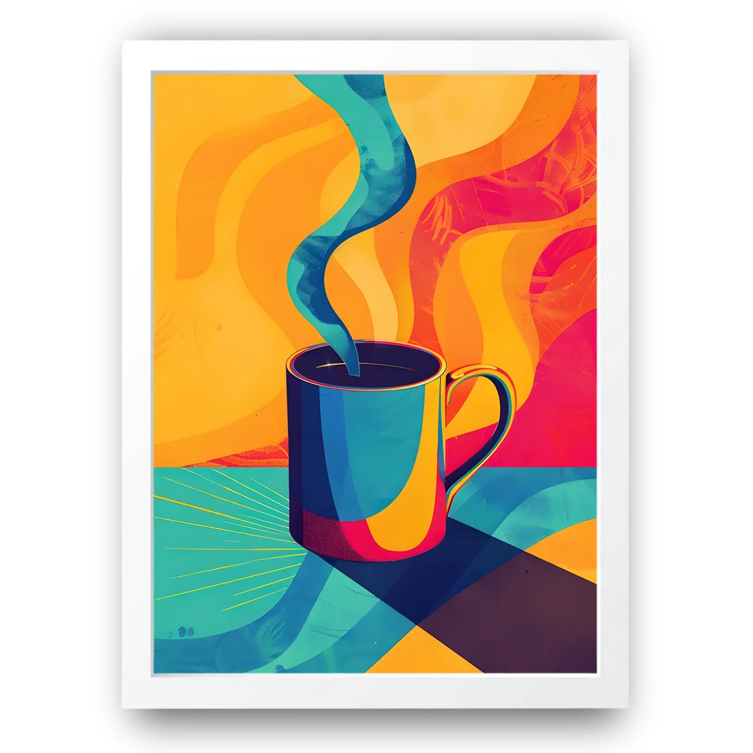 Coffee Colours art poster in white frame