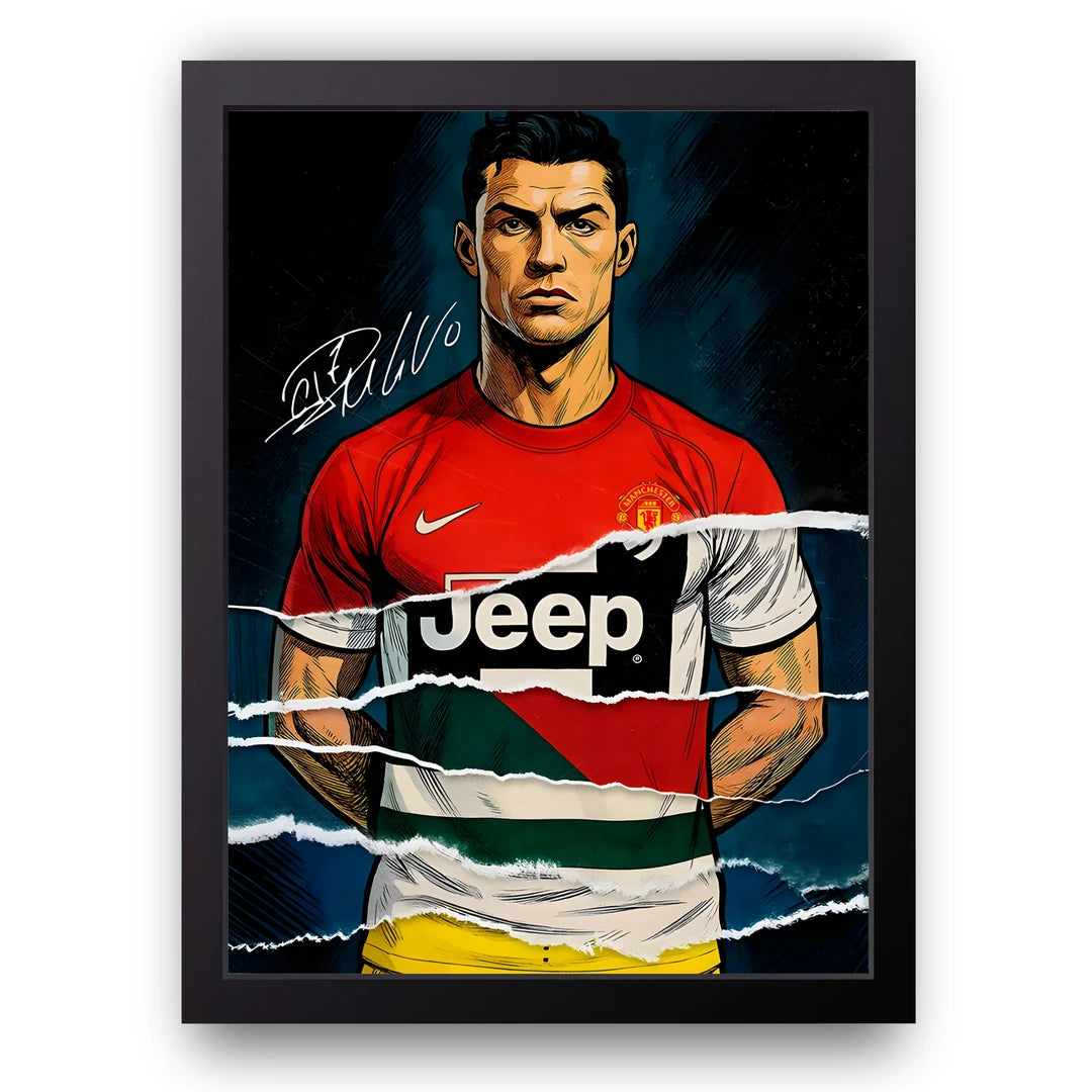 CR7 football legend poster in black frame