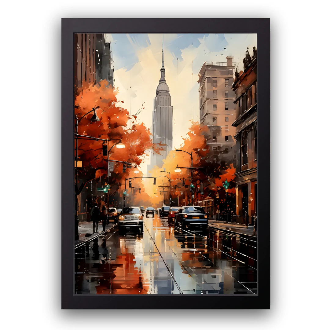 Amber Vista art poster in black frame