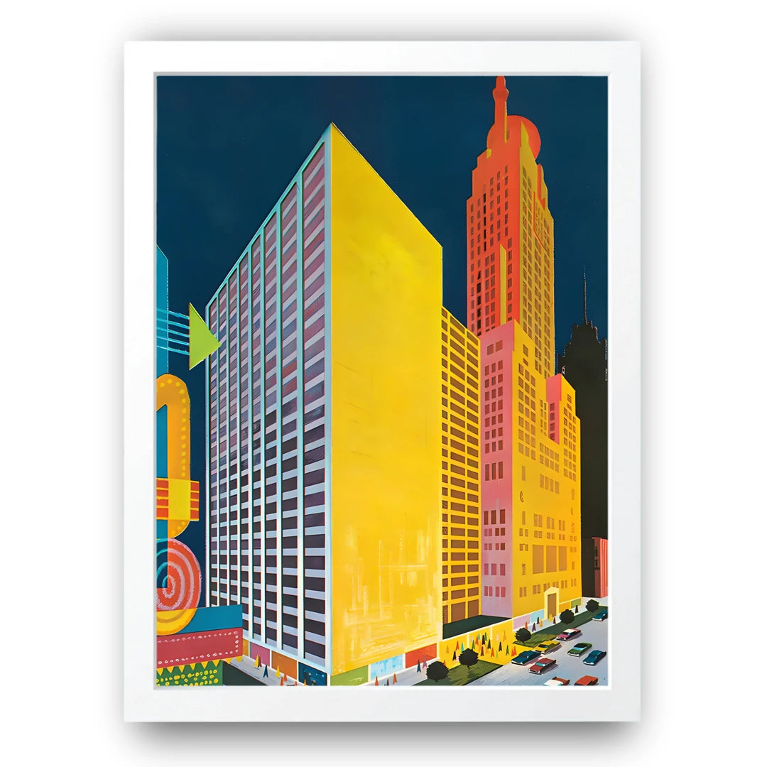 Bright Facades art poster in white frame