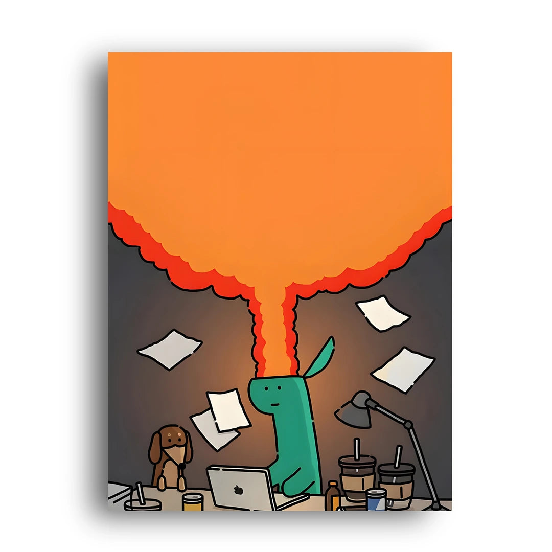 Work Scream cartoon poster unframed 350gsm paper