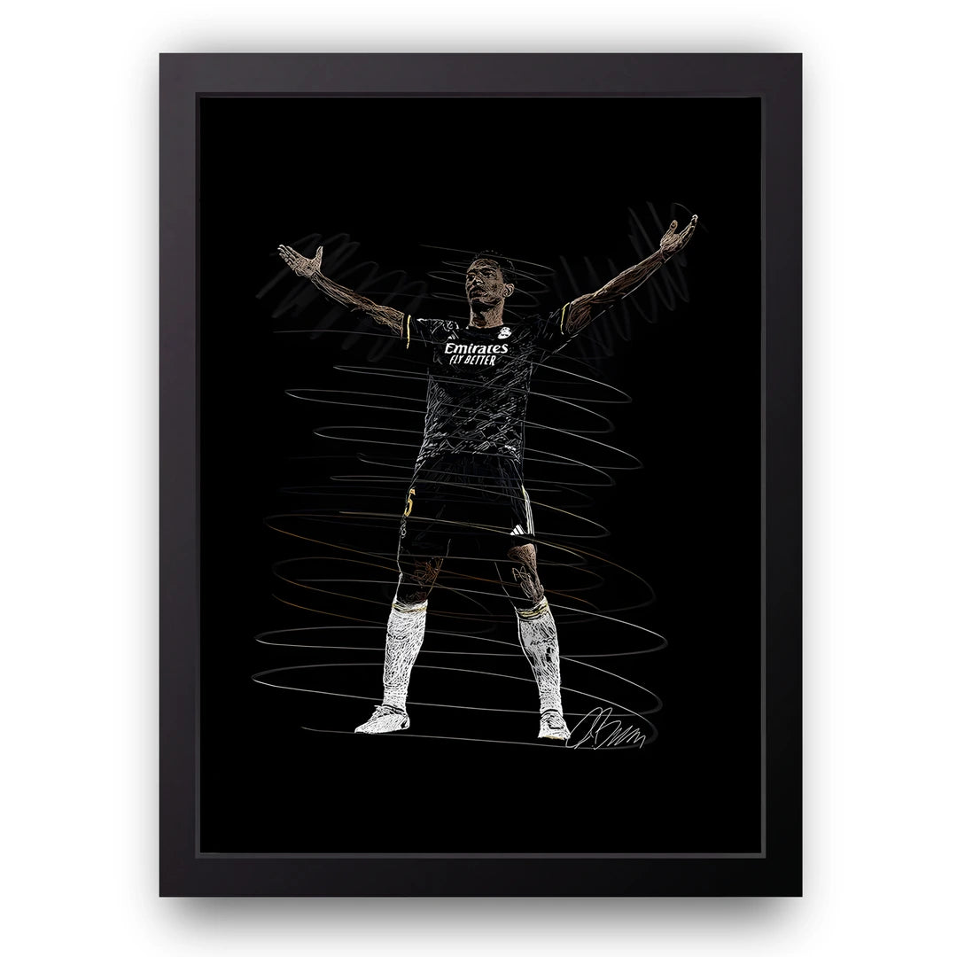 Madrid Night Kit football legend poster in black frame