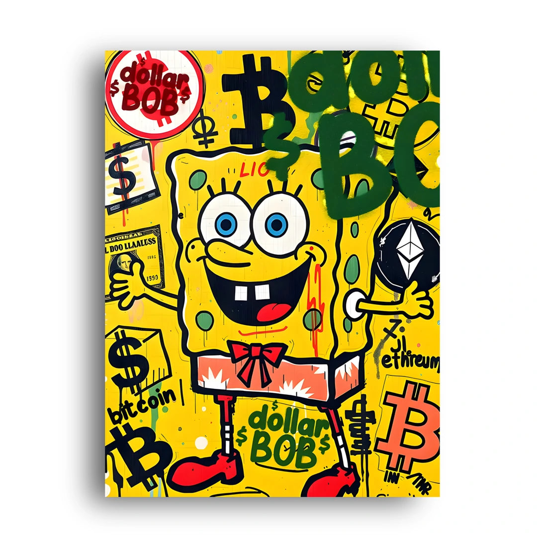 Crypto Sponge cartoon poster unframed 350gsm paper