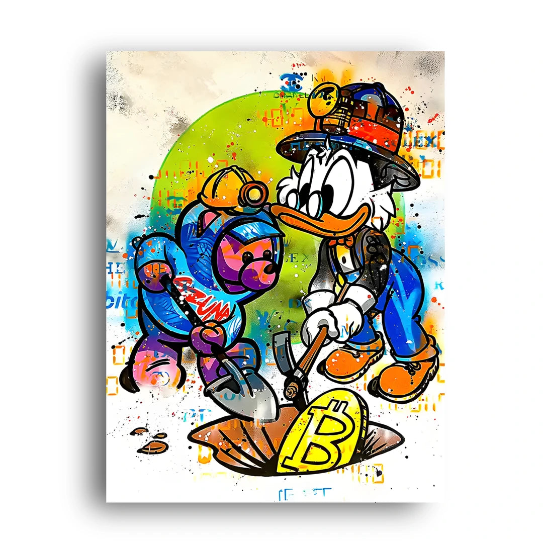 Crypto Duck cartoon poster unframed 350gsm paper