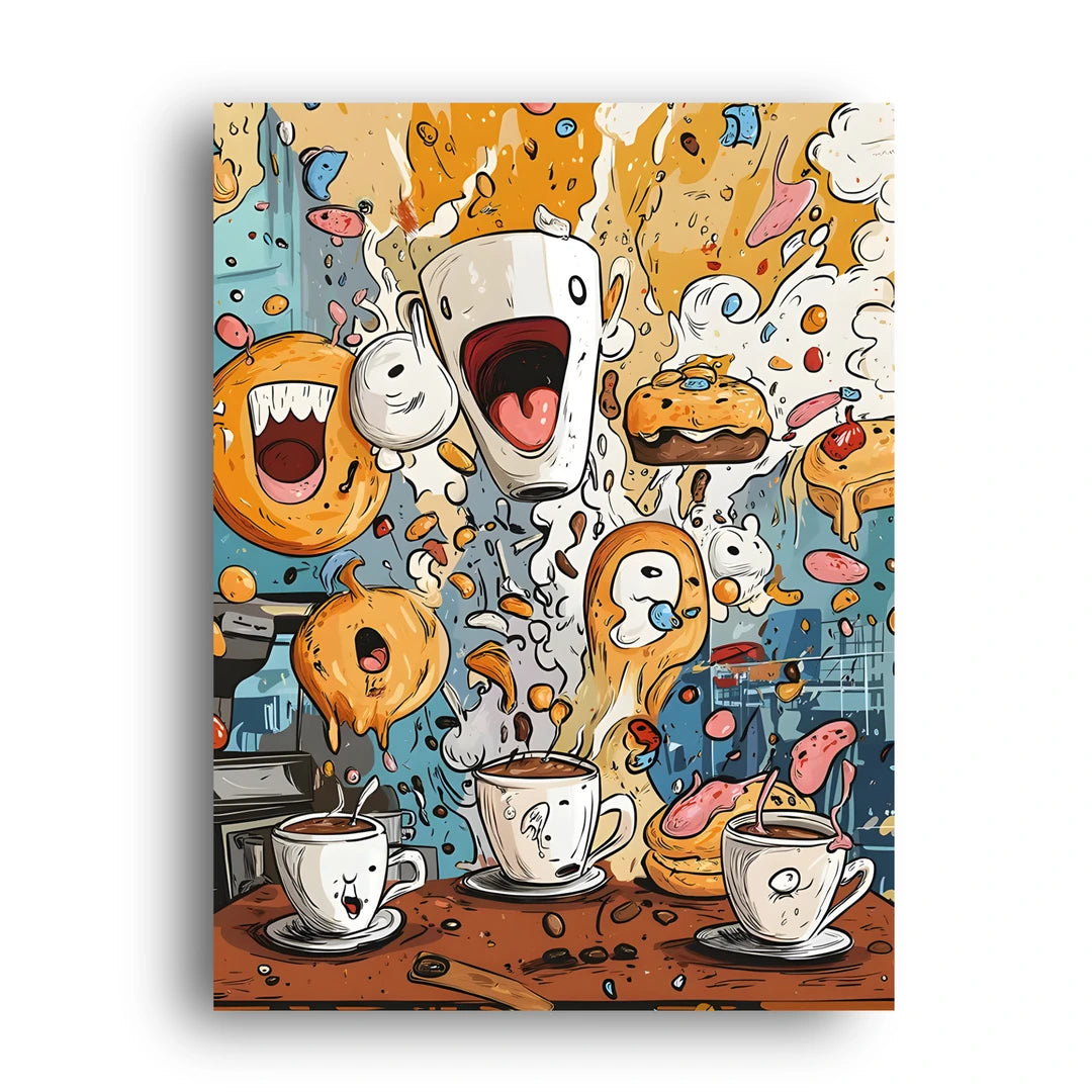 Coffee Chaos art poster unframed 350gsm paper