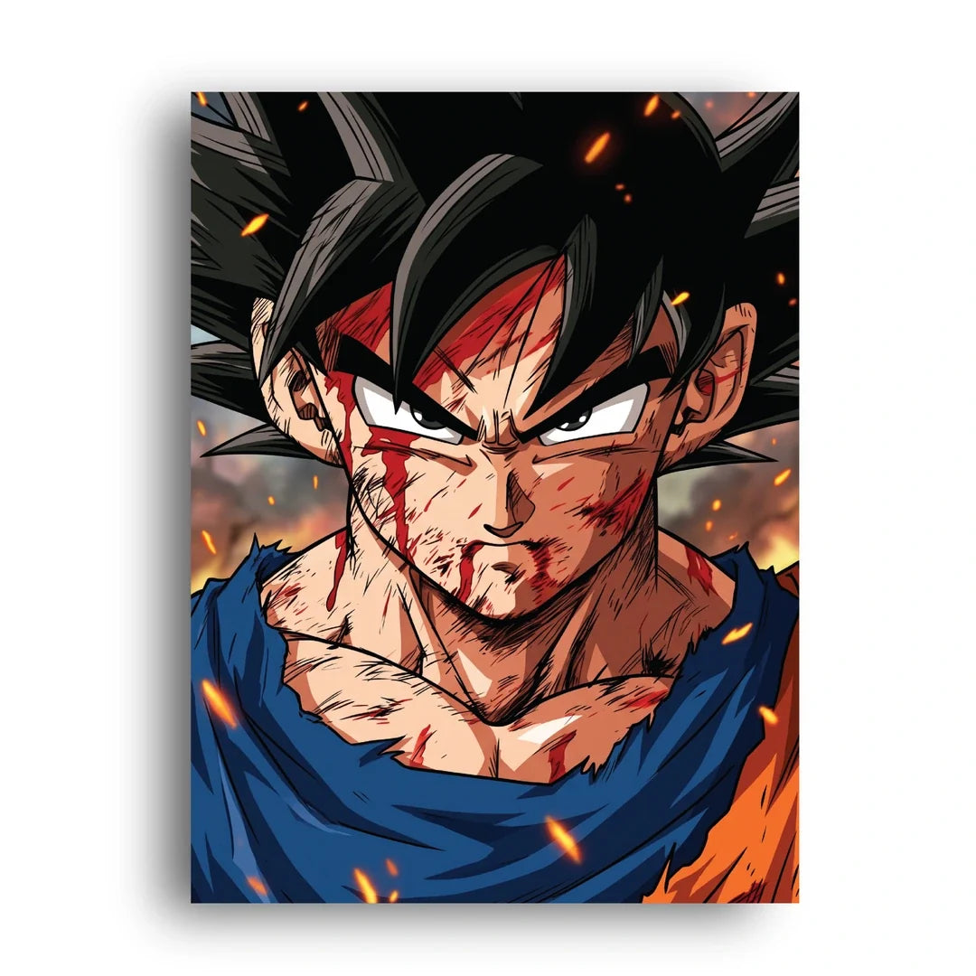 Goku battle worn poster unframed 350gsm paper
