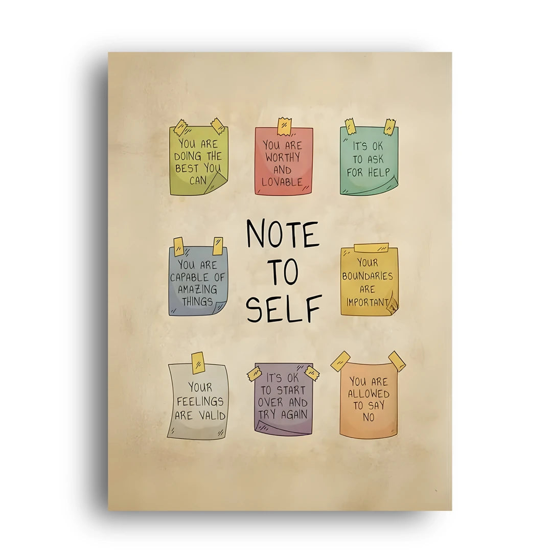 Note To Self quote poster unframed 350gsm paper