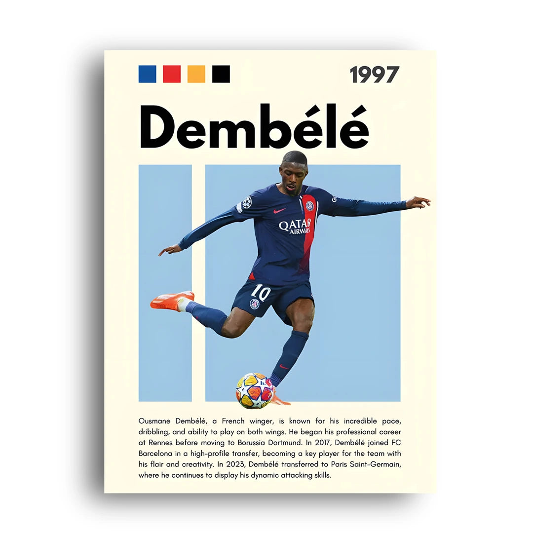 Dembele football legend poster unframed 350gsm paper