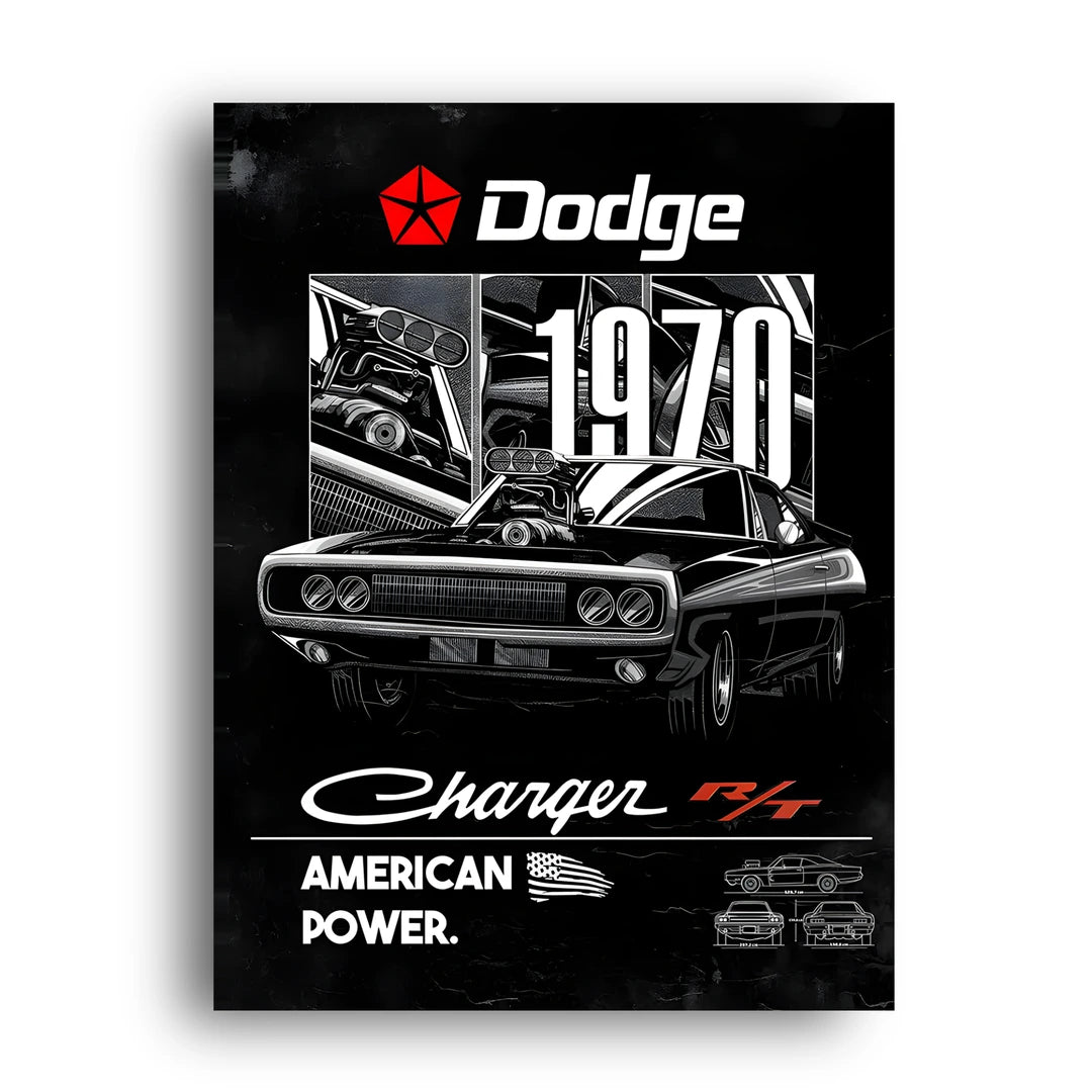 Charger 1970 car poster unframed 350gsm paper