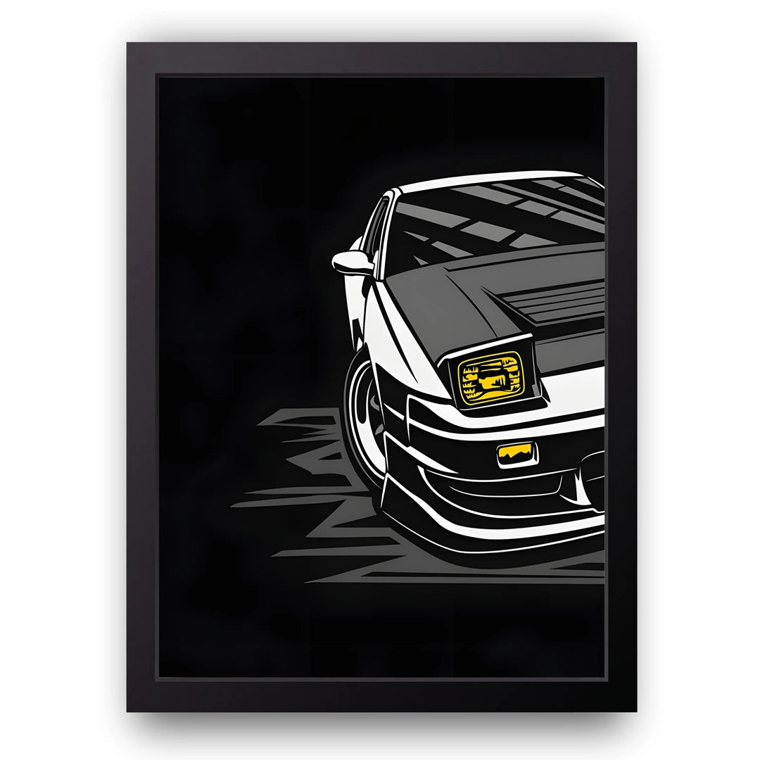JDM Front End car poster in black frame