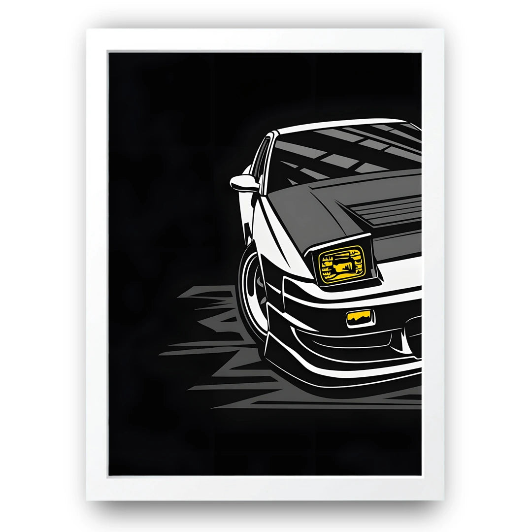JDM Front End car poster in white frame