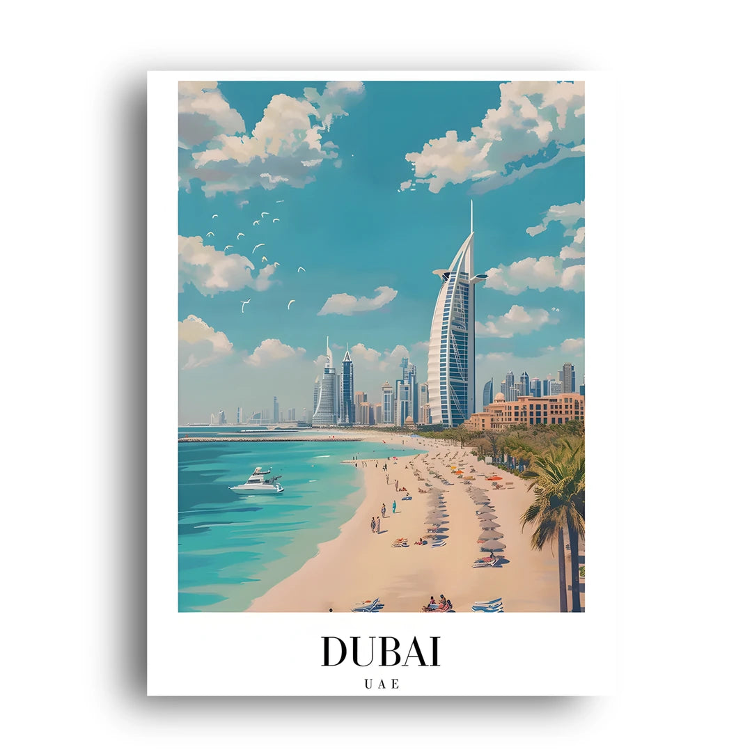 Dubai travel poster unframed 350gsm paper