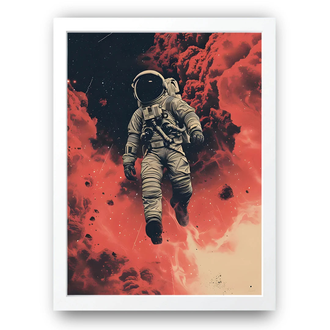 Astral art poster in white frame