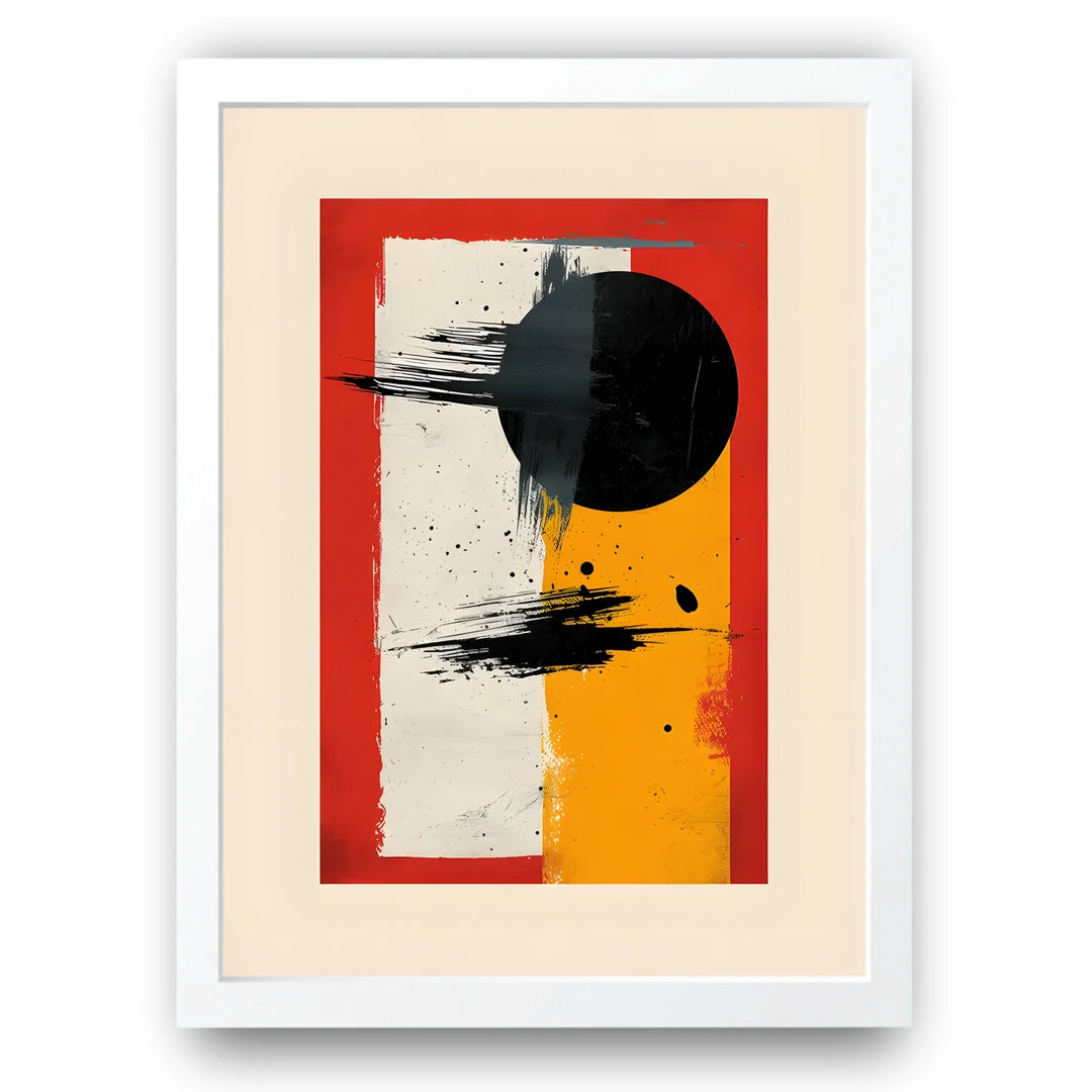 Bauhaus Blocks abstract poster in white frame