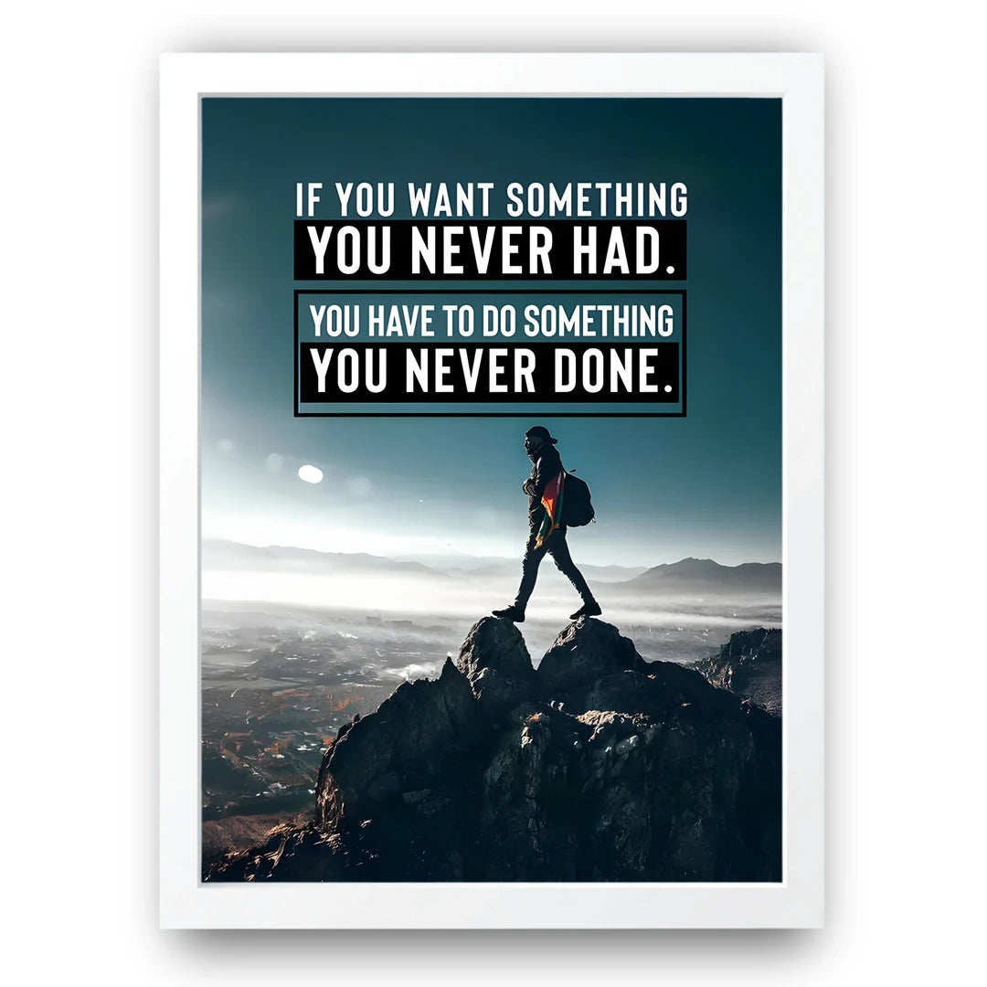 Something You Never Had quote poster in white frame