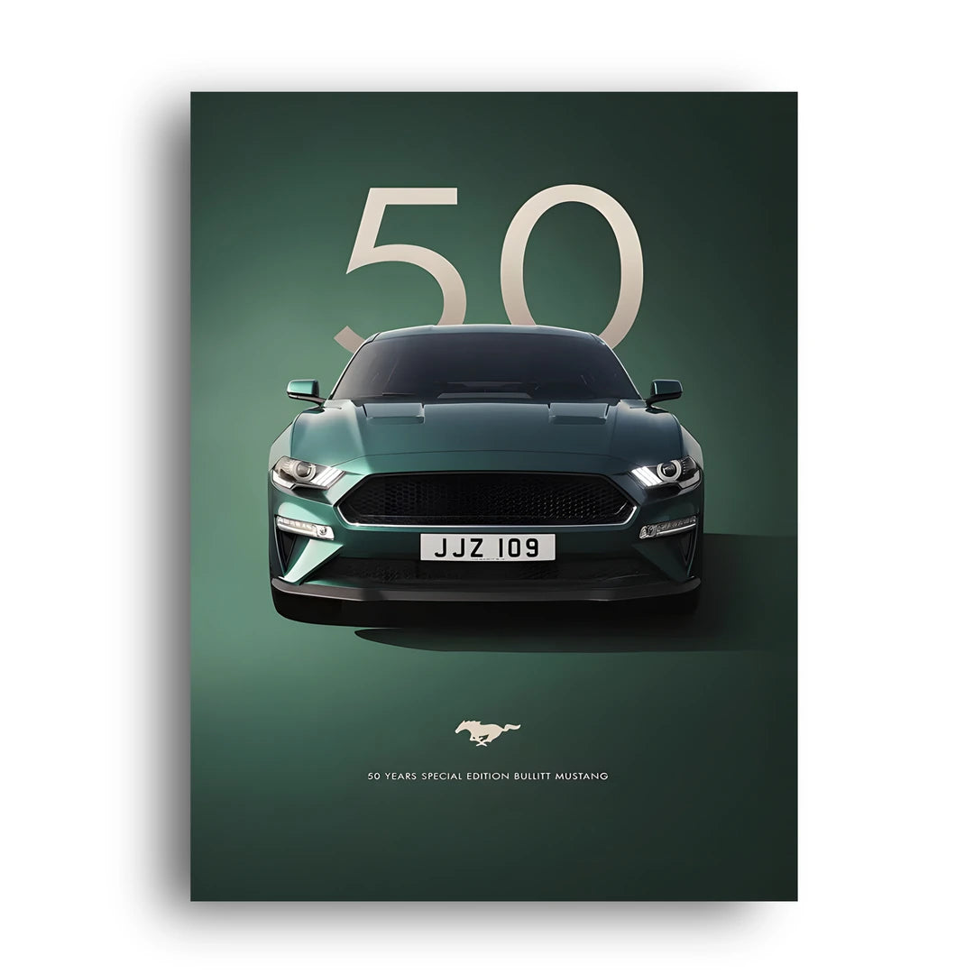 Bullitt 50 Years car poster unframed 350gsm paper