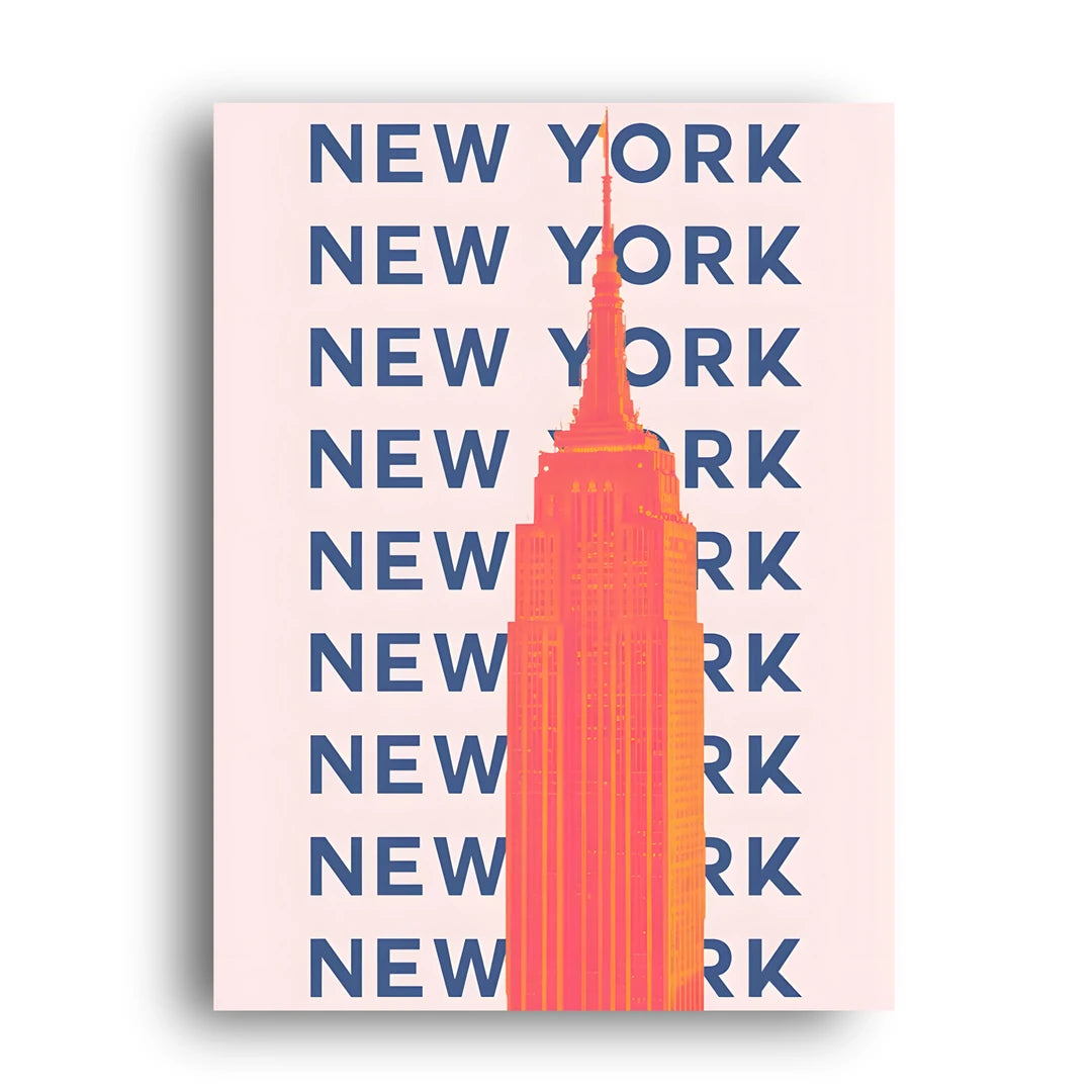 New York Type travel poster unframed 350gsm paper