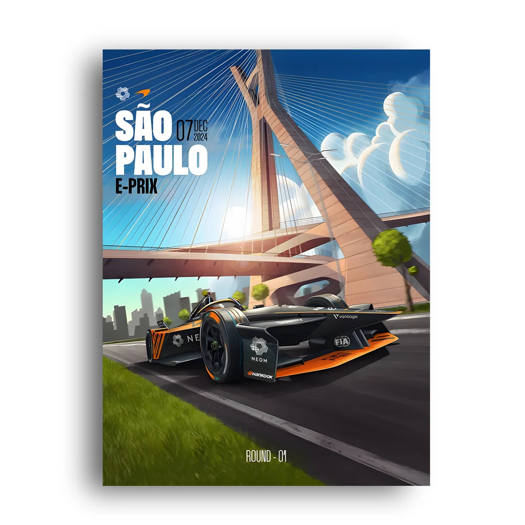 Sao Paulo E-Prix sport poster unframed 350gsm paper