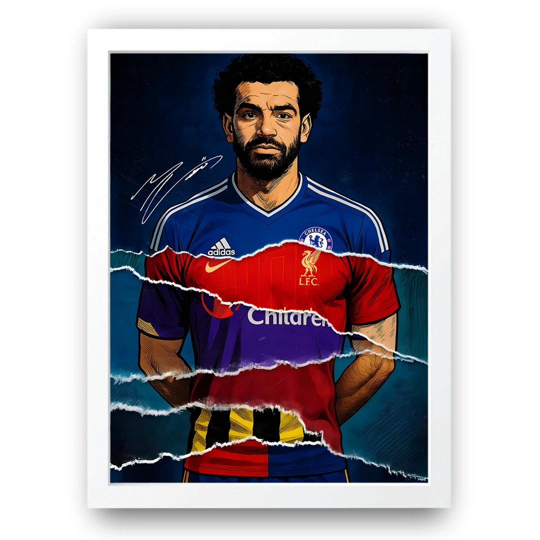 Salah football legend poster in white frame