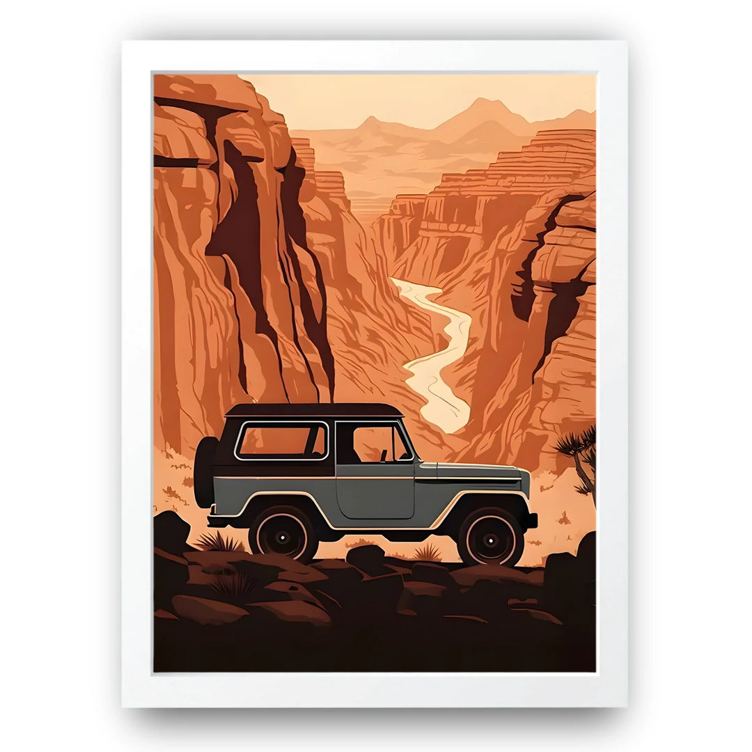 Canyon Drive travel poster in white frame