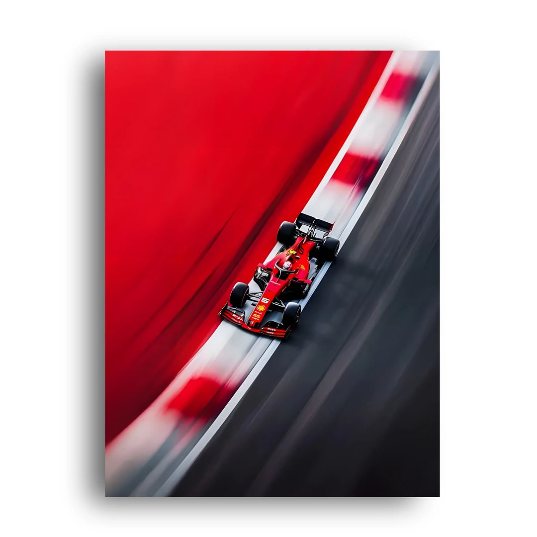 Red F1 Blur sport poster unframed 350gsm paper