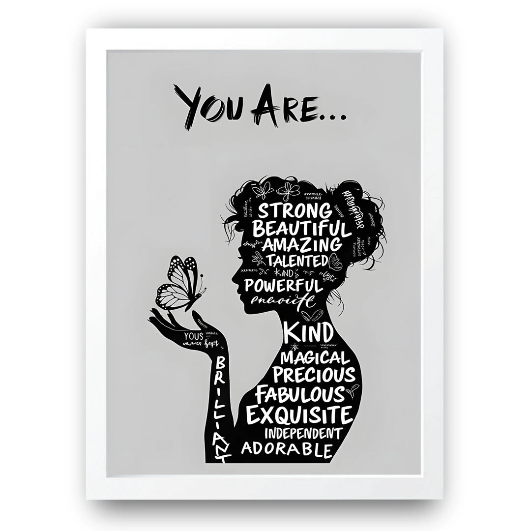 You Are quote poster in white frame