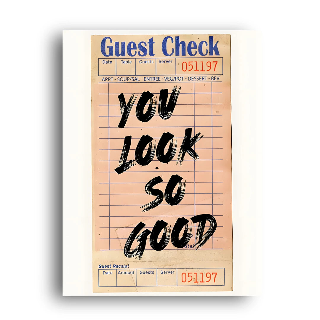 Guest Check quote poster unframed 350gsm paper