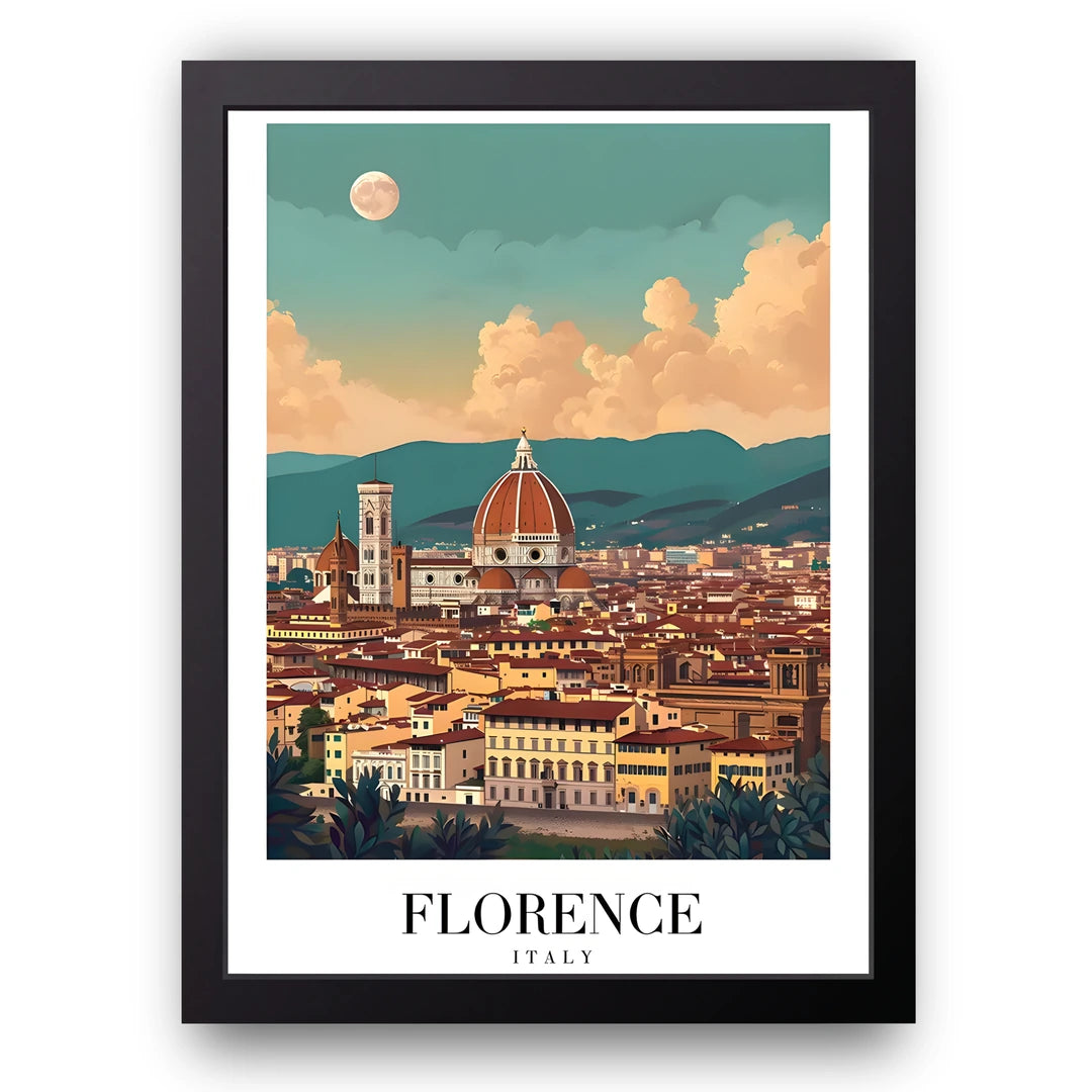 Florence travel poster in black frame