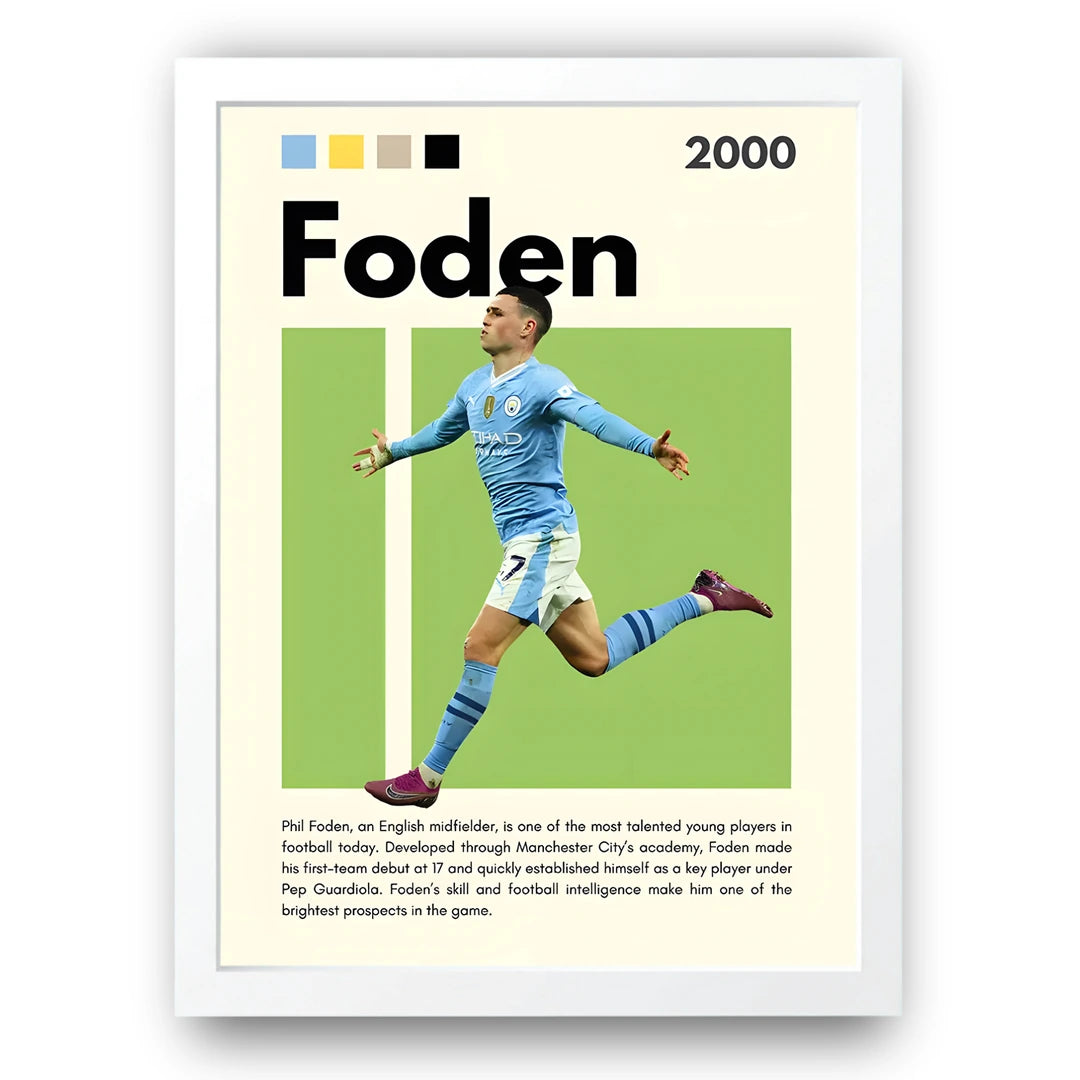 Foden football legend poster in white frame