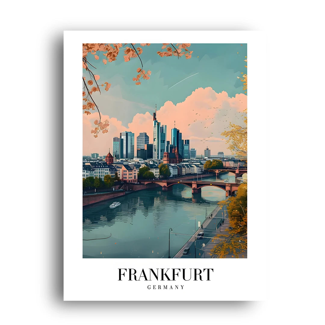 Frankfurt travel poster unframed 350gsm paper