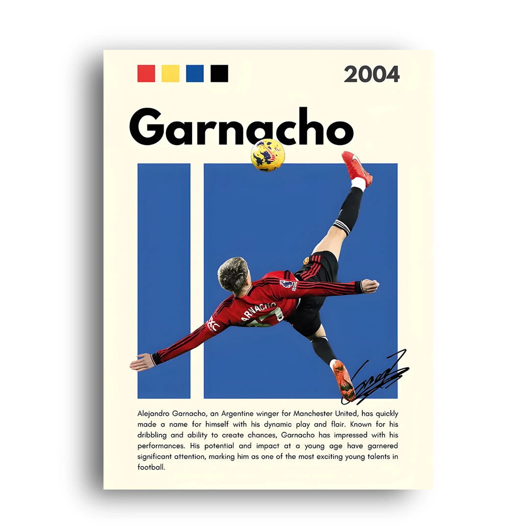 Garnacho football legend poster unframed 350gsm paper