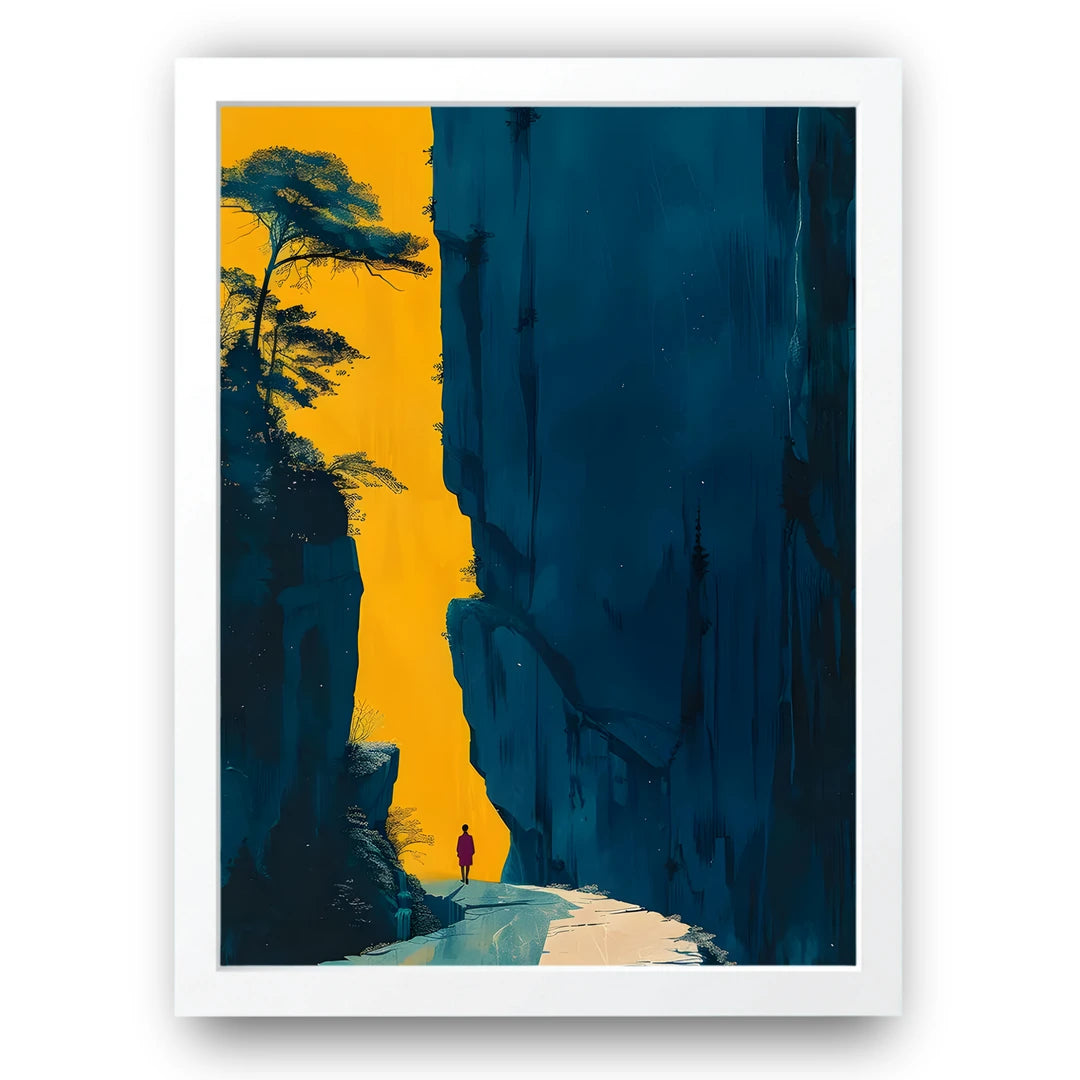 Cliff Walk art poster in white frame