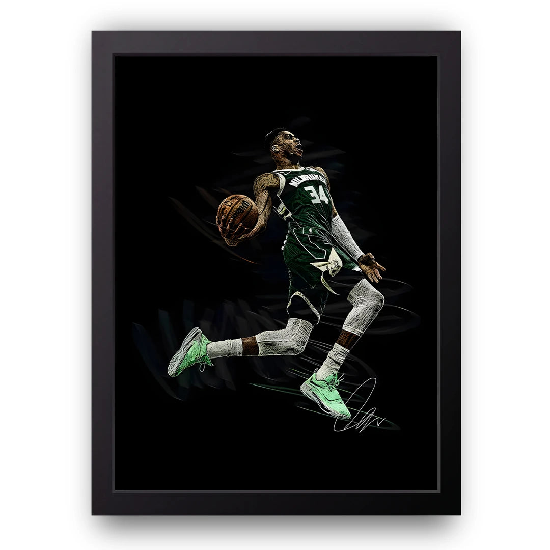 Bucks Thirty Four sport poster in black frame