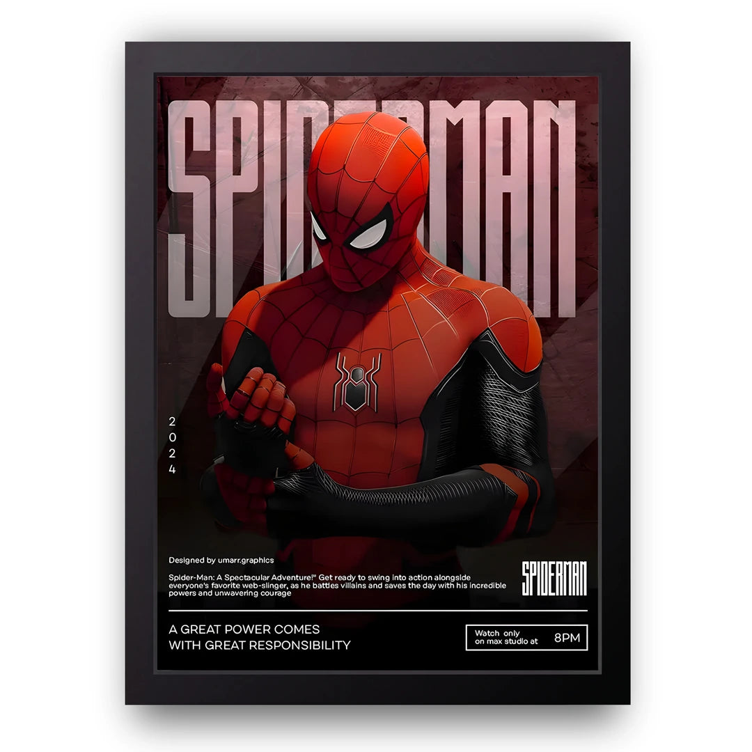 Web Slinger movie poster in black frame