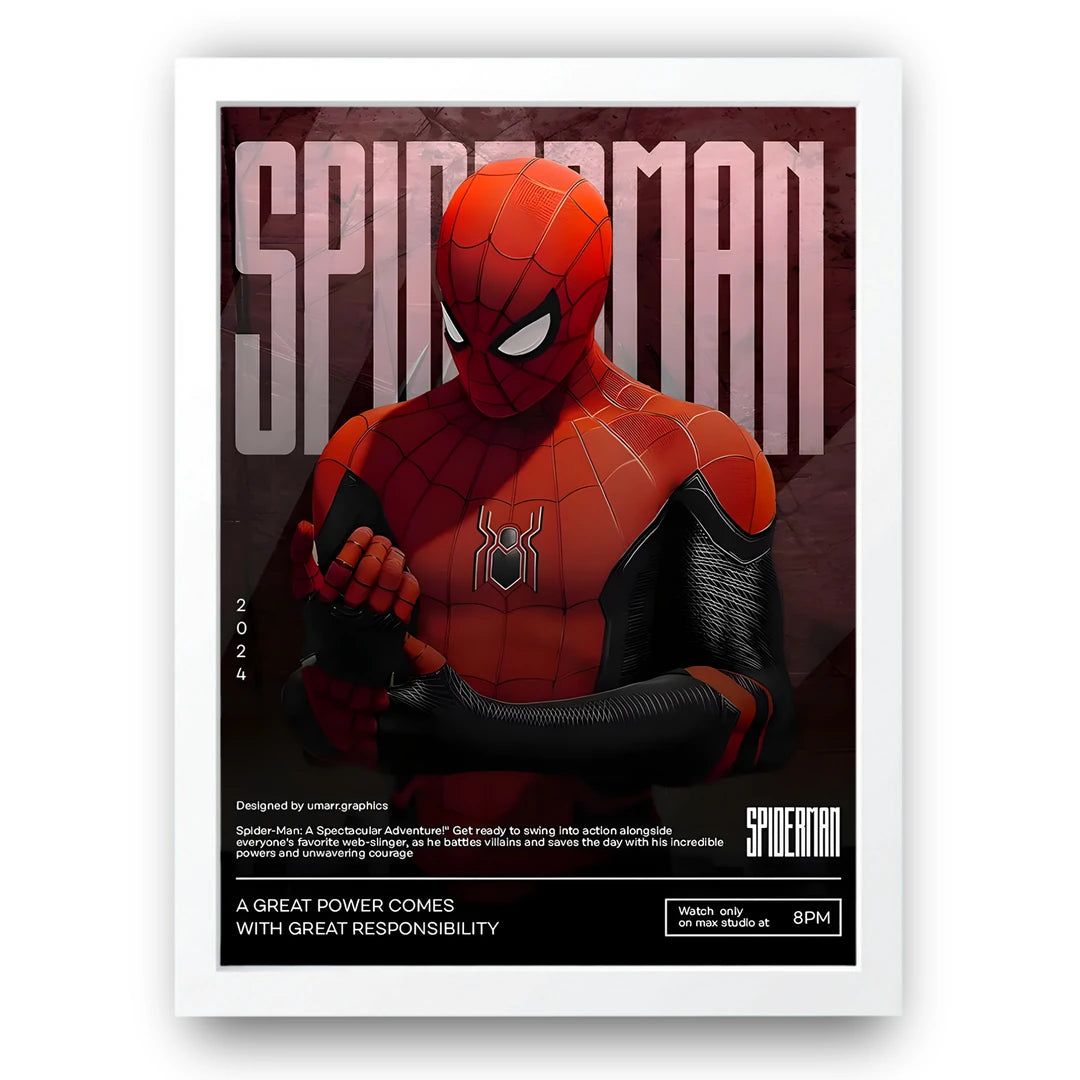 Web Slinger movie poster in white frame