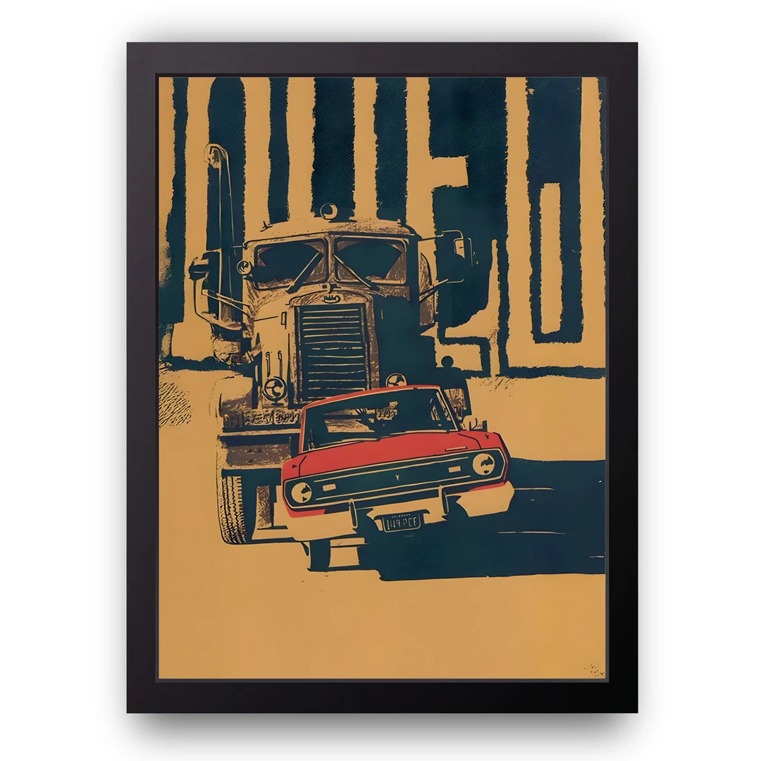 Highway Duel movie poster in black frame