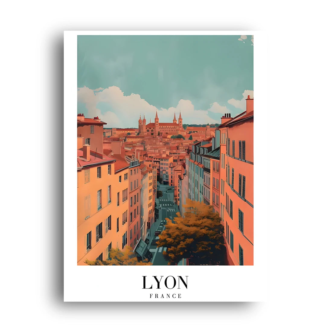 Lyon travel poster unframed 350gsm paper
