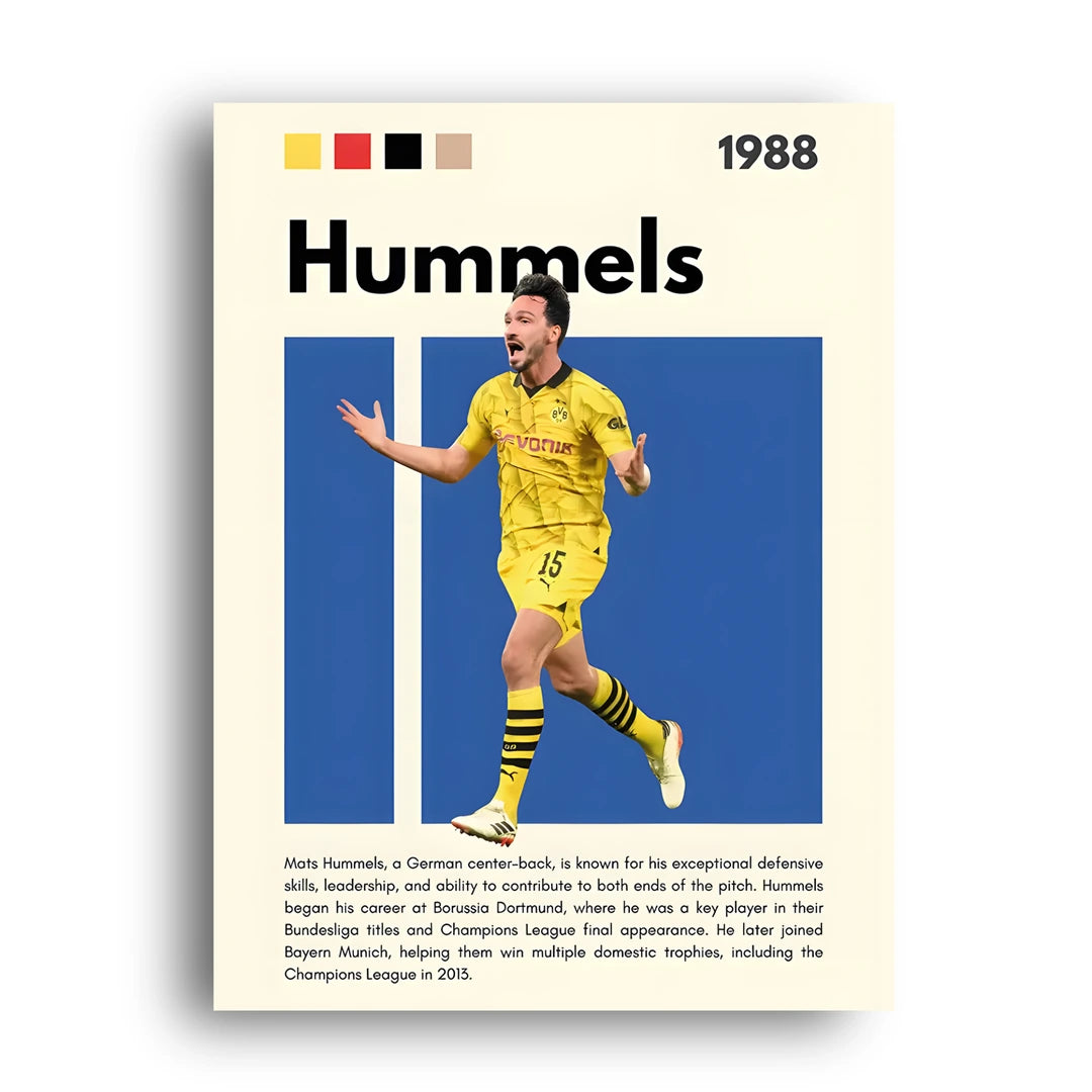 Hummels football legend poster unframed 350gsm paper