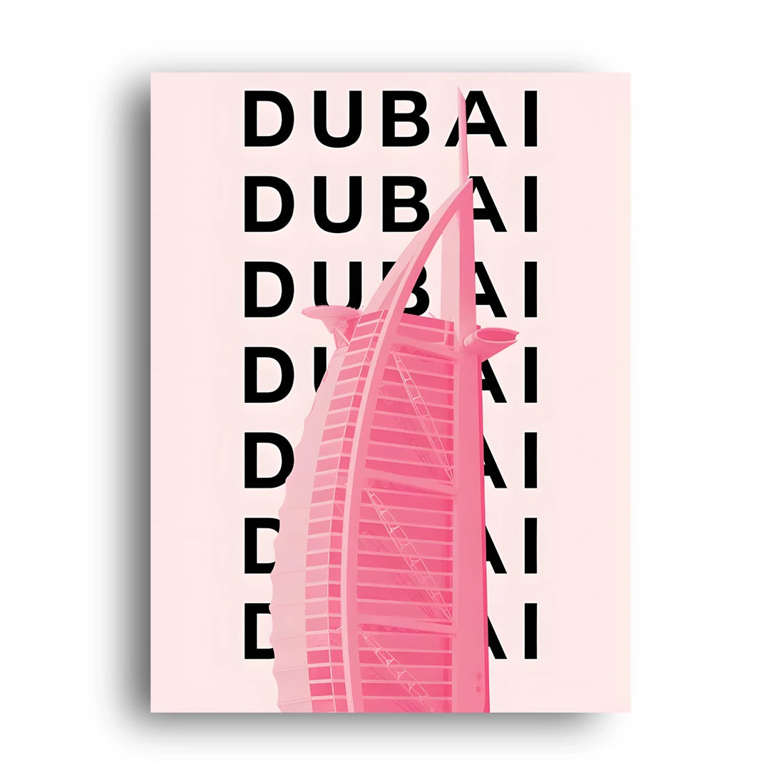 Dubai Type travel poster unframed 350gsm paper