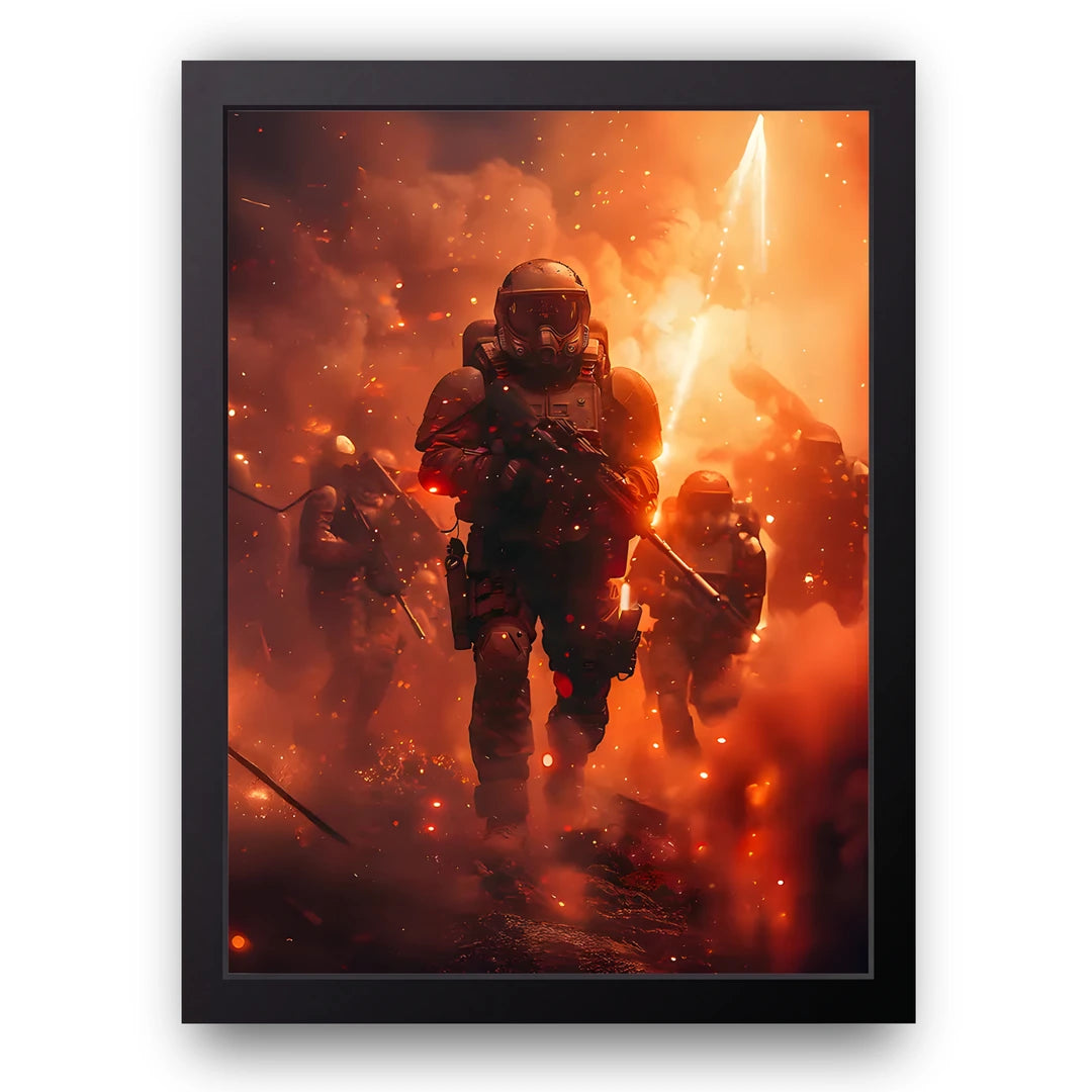 Through The Smoke art poster in black frame