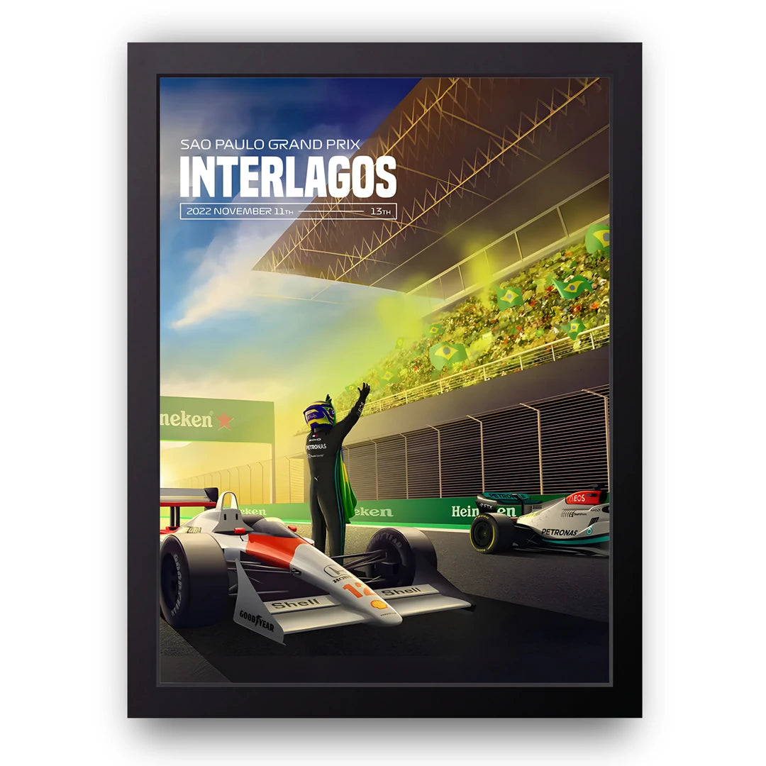 Interlagos sport poster in black frame