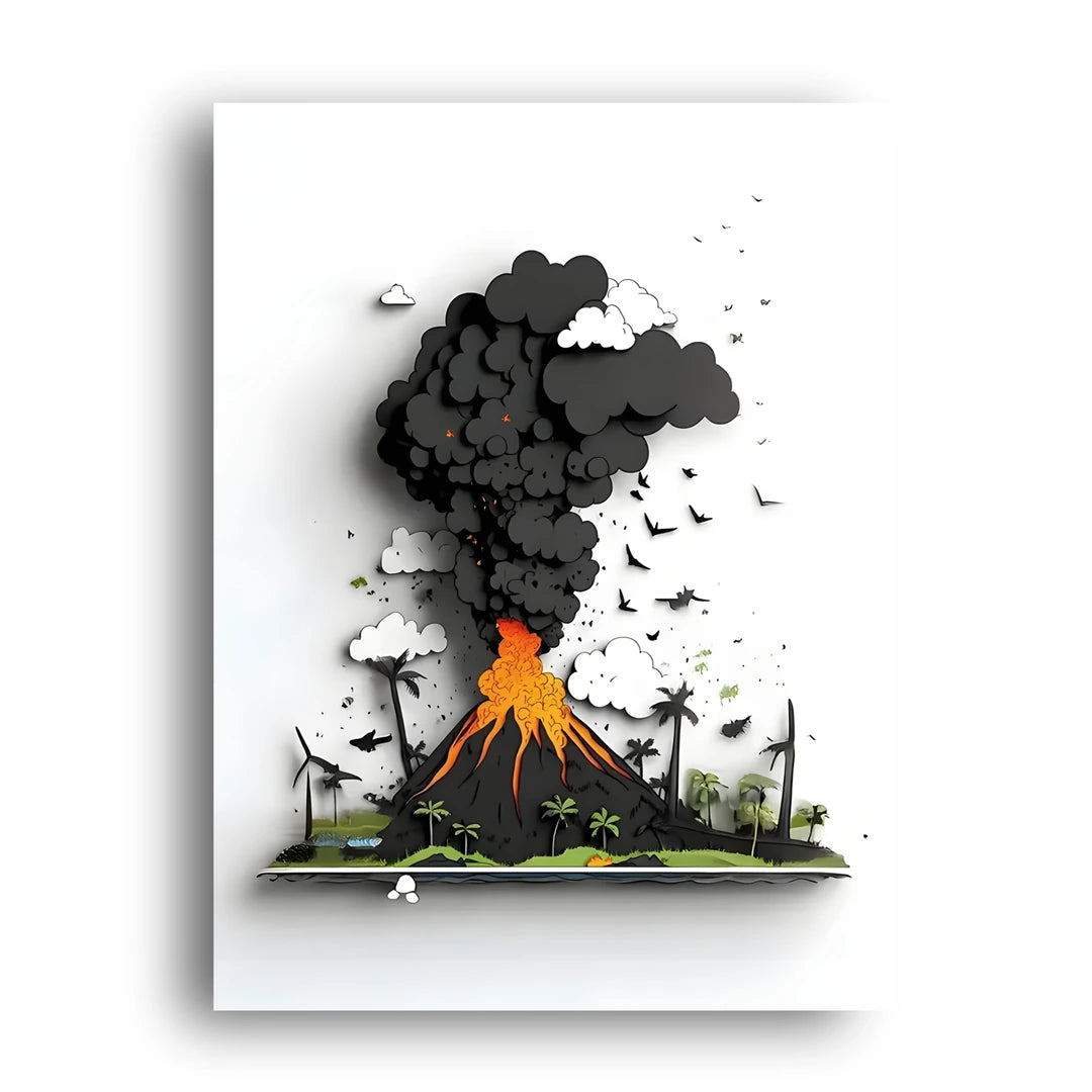 Paper Volcano art poster unframed 350gsm paper