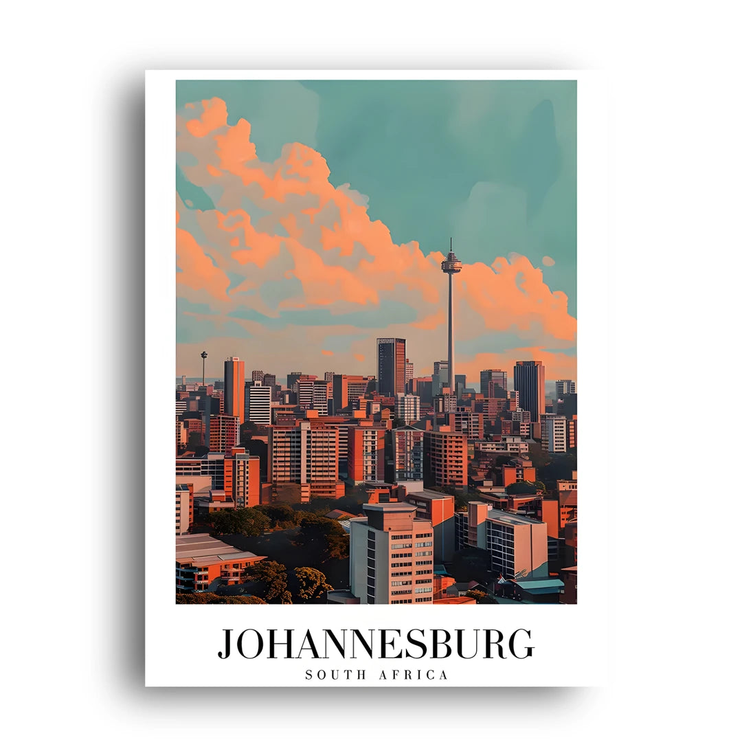Johannesburg travel poster unframed 350gsm paper